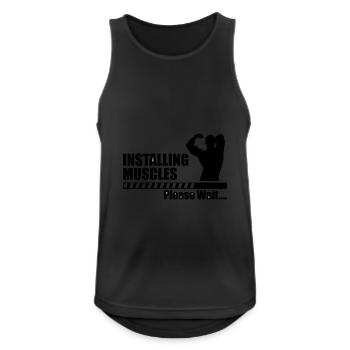 Installing Muscle - funny gym - Men's Breathable Tank Top - black - Front - Nick (188cm)