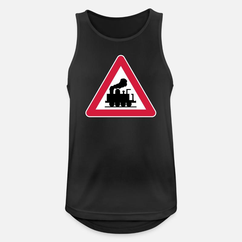 Vorsicht Eisenbahn - Männer Tank Top atmungsaktiv - Schwarz