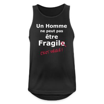 Homme fragile - Débardeur respirant Homme - noir - Devant - Nick (188cm)