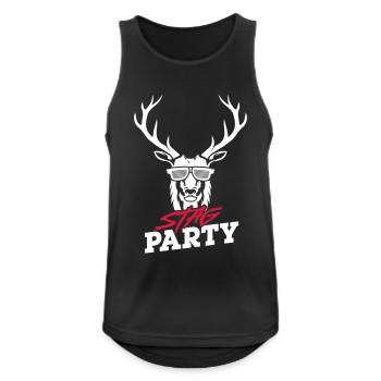 Stag Party - White Design - Men's Breathable Tank Top - black - Front - Nick (188cm)
