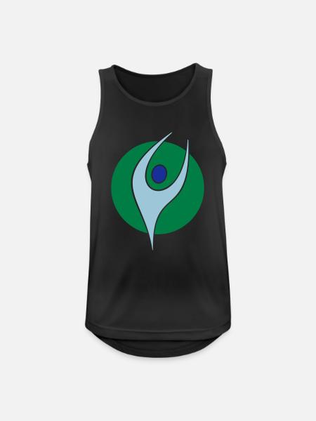 Physio 5 Logo - Männer Tank Top atmungsaktiv - Schwarz