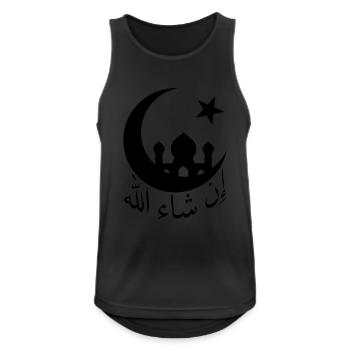 in sha allah "so god wants" - Men's Breathable Tank Top - black - Front - Nick (188cm)
