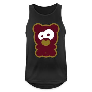 süße Tierchen-Edition: Bärchen - Männer Tank Top atmungsaktiv - Schwarz - Vorne - Nick (188cm)