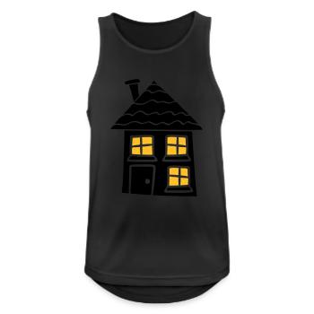 night light window dark black sweet little cottage - Men's Breathable Tank Top - black - Front - Nick (188cm)