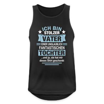 Stolzer bester Vater Tochter Papa Geschenk lustig - Männer Tank Top atmungsaktiv - Schwarz - Vorne - Nick (188cm)