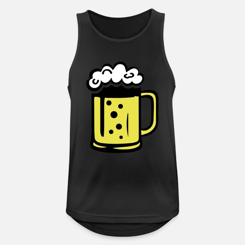 Bier Comic - Männer Tank Top atmungsaktiv - Schwarz