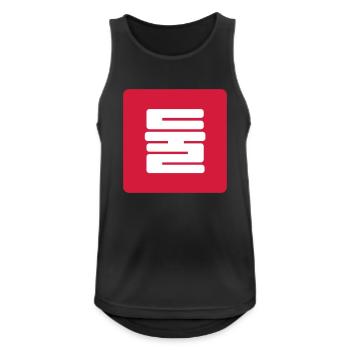 Korean Number 2 Two 둘 【Dul】 Hangul - Men's Breathable Tank Top - black - Front - Nick (188cm)