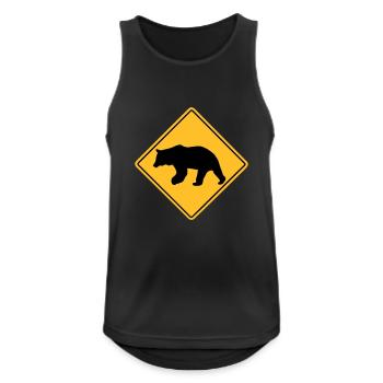 Bear Road Sign - Männer Tank Top atmungsaktiv - Schwarz - Vorne - Nick (188cm)
