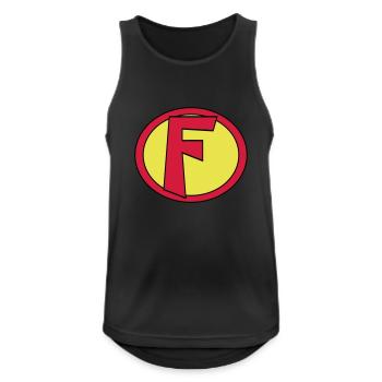 Super, Superheld, Superheldin, Hero, F - Männer Tank Top atmungsaktiv - Schwarz - Vorne - Nick (188cm)