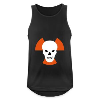 Skull with an evil eye in front of radiation warning signs - Men's Breathable Tank Top - black - Front - Nick (188cm)