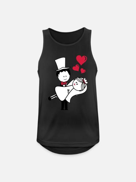 ehepaar married - Männer Tank Top atmungsaktiv - Schwarz