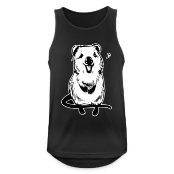 Quokka - motif doux - Débardeur respirant Homme - noir - Devant - Nick (188cm)