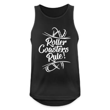 Roller Coasters Rule - Männer Tank Top atmungsaktiv - Schwarz - Vorne - Nick (188cm)