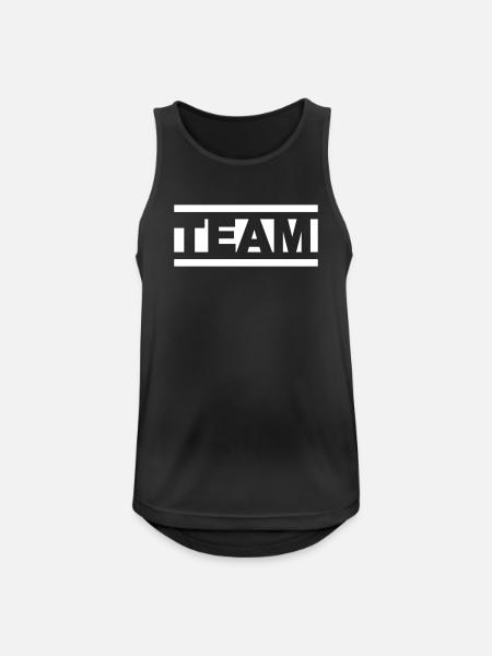 Team - Männer Tank Top atmungsaktiv - Schwarz