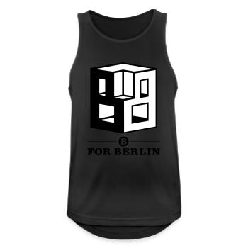 B for Berlin - Würfel Buchstabe B - Männer Tank Top atmungsaktiv - Schwarz - Vorne - Nick (188cm)