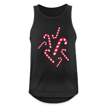 Candy cane christmas - Men's Breathable Tank Top - black - Front - Nick (188cm)