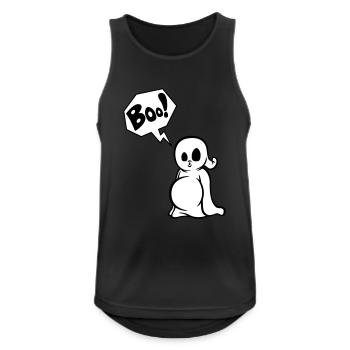Spooky Boo! - Männer Tank Top atmungsaktiv - Schwarz - Vorne - Nick (188cm)
