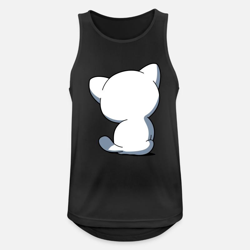Zurück Chibi Kätzchen - Männer Tank Top atmungsaktiv - Schwarz
