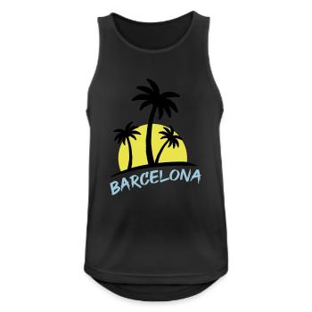 Barcelone - Débardeur respirant Homme - noir - Devant - Nick (188cm)