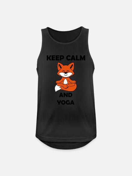 Yoga Fox Keep Calm - Men's Breathable Tank Top - black