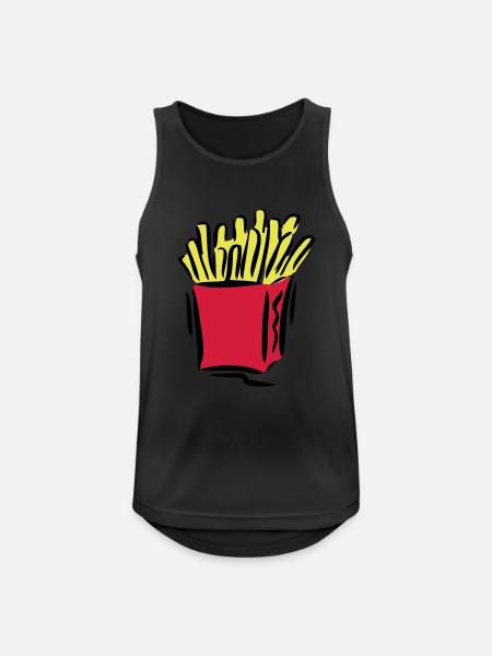 Pommes - Männer Tank Top atmungsaktiv - Schwarz