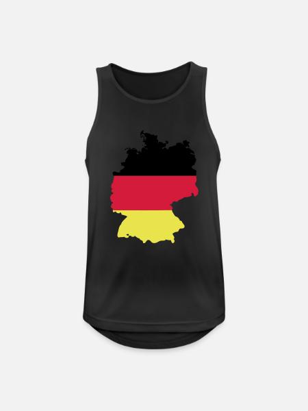 Deutschland - Männer Tank Top atmungsaktiv - Schwarz