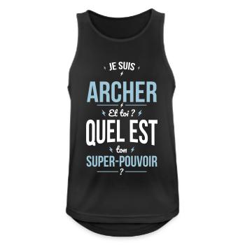 Je suis archer - Super pouvoir idée cadeau - Débardeur respirant Homme - noir - Devant - Nick (188cm)
