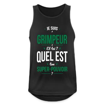 Je suis grimpeur - Super-pouvoir idée cadeau - Débardeur respirant Homme - noir - Devant - Nick (188cm)