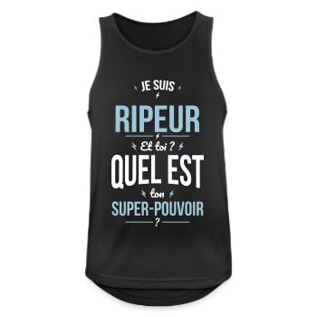 Je suis ripeur - Super-pouvoir - Débardeur respirant Homme - noir - Devant - Nick (188cm)
