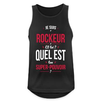 Je suis rockeur - Super-pouvoir - Débardeur respirant Homme - noir - Devant - Nick (188cm)