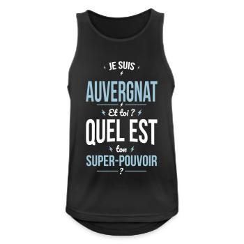 Je suis Auvergnat - Super-pouvoir - Cadeau Humour - Débardeur respirant Homme - noir - Devant - Nick (188cm)