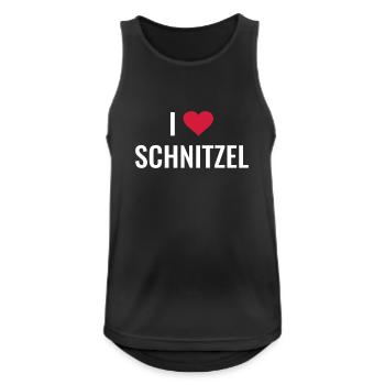I love Schnitzel - Männer Tank Top atmungsaktiv - Schwarz - Vorne - Nick (188cm)