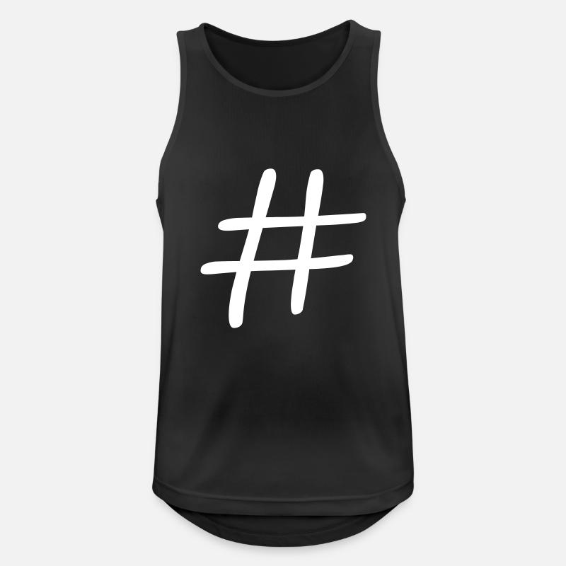 hashtag - Men's Breathable Tank Top - black