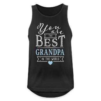 Best grandpa - Bester Opa Großvater Opi Geschenk - Männer Tank Top atmungsaktiv - Schwarz - Vorne - Nick (188cm)