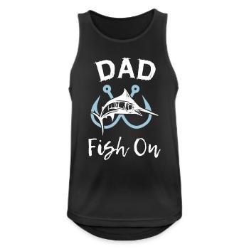 Dad Fish On Fishing - Männer Tank Top atmungsaktiv - Schwarz - Vorne - Nick (188cm)