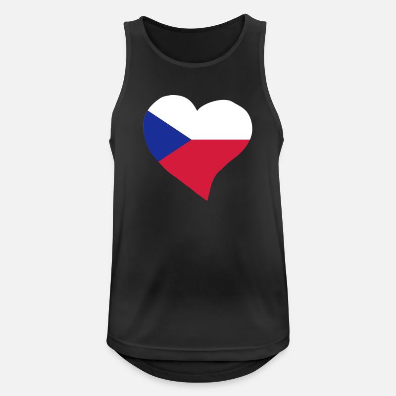 Tschechische Herz - Männer Tank Top atmungsaktiv - Schwarz