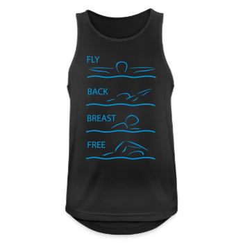 schwimmen - Männer Tank Top atmungsaktiv - Schwarz - Vorne - Nick (188cm)
