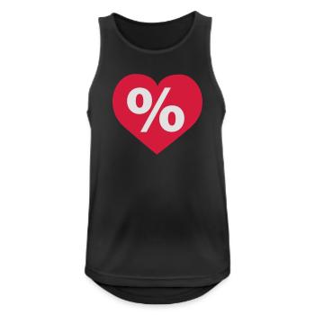 Prozent Herz - Männer Tank Top atmungsaktiv - Schwarz - Vorne - Nick (188cm)