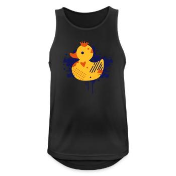 Ente mit Krone Graffiti - Männer Tank Top atmungsaktiv - Schwarz - Vorne - Nick (188cm)