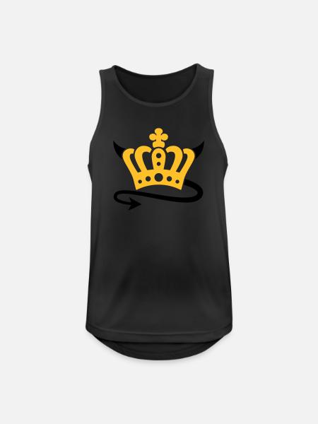 Teufel Krone - Männer Tank Top atmungsaktiv - Schwarz