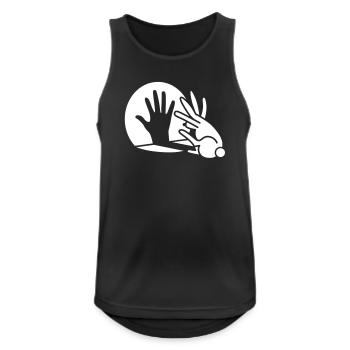 Rabbit Hand Shadows Glow in the dark - Débardeur respirant Homme - noir - Devant - Nick (188cm)