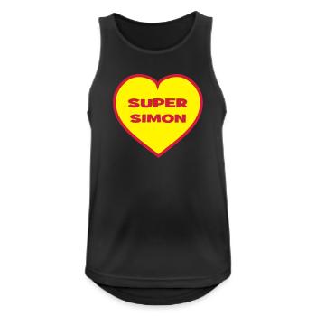 Super-Simon - Männer Tank Top atmungsaktiv - Schwarz - Vorne - Nick (188cm)