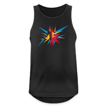 Explosion und Strahlen - Männer Tank Top atmungsaktiv - Schwarz - Vorne - Nick (188cm)