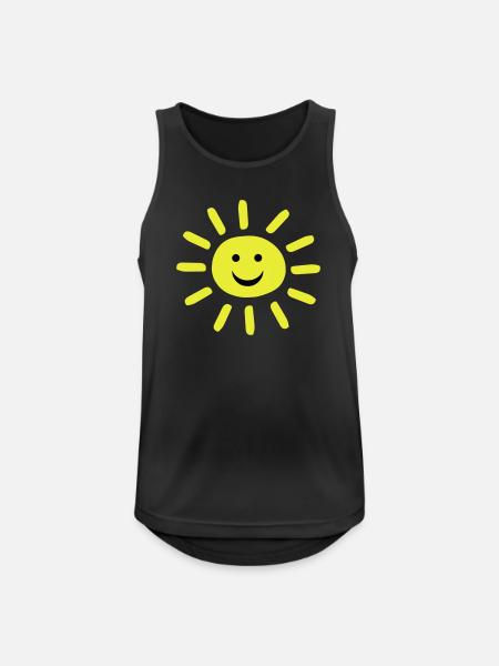 Smiley Summer Sun - Männer Tank Top atmungsaktiv - Schwarz