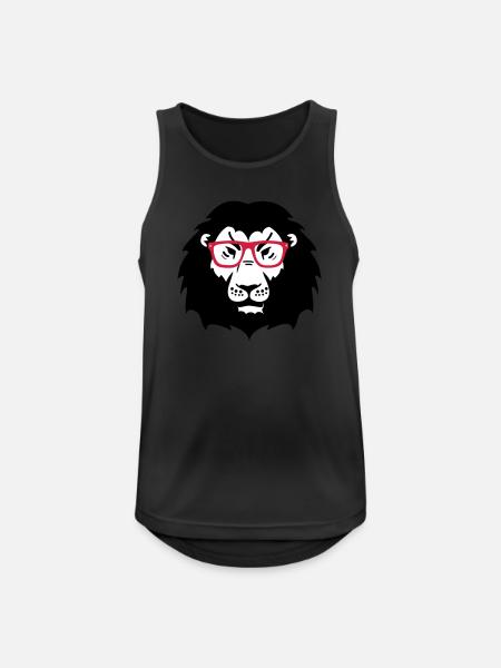 lion glasses nerd - Men's Breathable Tank Top - black