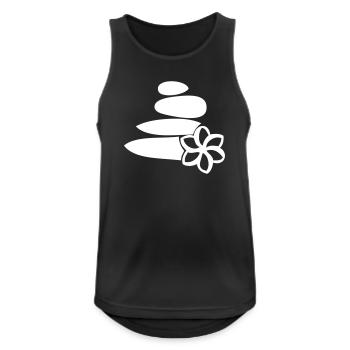 Wellness Relaxation Stone Stones Flower - Men's Breathable Tank Top - black - Front - Nick (188cm)