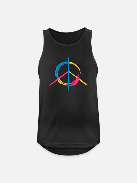 Friedenssymbol - Männer Tank Top atmungsaktiv - Schwarz