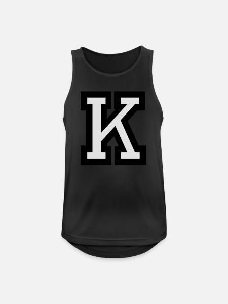 Buchstabe K - Männer Tank Top atmungsaktiv - Schwarz