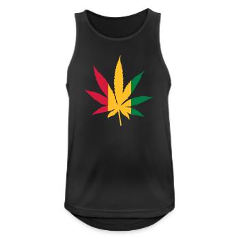 Cannabis Rasta - Men's Breathable Tank Top - black - Front - Nick (188cm)