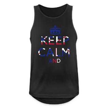 Keep calm... Union Jack - Débardeur respirant Homme - noir - Devant - Nick (188cm)